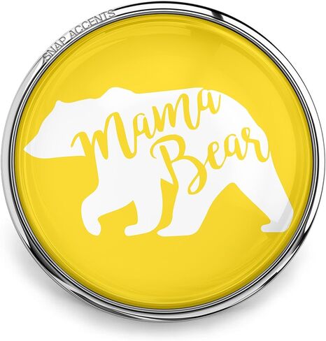 Choose a Color | Mama Bear Snap Jewelry Family Cub Tribe 18MM Mother's Day Ginger Charm, For Interchangeable DIY Customizable Accessories in Kuwait