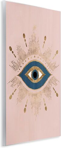 Stupell Industries Evil Eye Glam Boho Pattern Bold Blue Pink, Designed by Grace Popp Wall Plaque, 13 x 19 in Kuwait