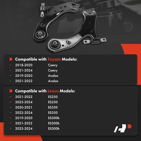 A-Premium 2 × ذراع تحكم سفلي أمامي، مع وصلة كروية وبطانة، متوافق مع Toyota Camry 2018-2024، Avalon 2019-2022 وLexus ES250 2021-2024، ES300h 2019-2024، ES350 2020-2024 in Saudi Arabia