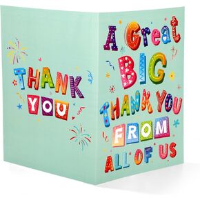 بطاقة شكر كبيرة مع ظرف، 40 × 27 سم / 15.7 × 10.6 بوصة، بطاقة تهنئة كبيرة الحجم كبيرة الحجم كبيرة الحجم لتقدير الامتنان لرئيس المعلم والمدرب وزملاء العمل الذين يتركون هدية وداع (أخضر) in Kuwait