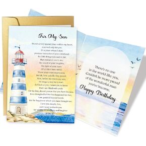 Supoeguk Sentimental Birthday Card for Son Adult, Poem Son Birthday Card from Mom Dad, There's No One in The World Like You... in Kuwait