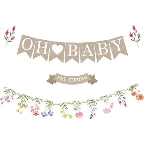 لافتة أطفال من الخيش بطول 6 أقدام من أجل زينة استحمام الطفل على شكل زهرة برية، لافتات أطفال على شكل زهور، لوازم حفلات حديقة الزهور البرية للفتيات in Kuwait