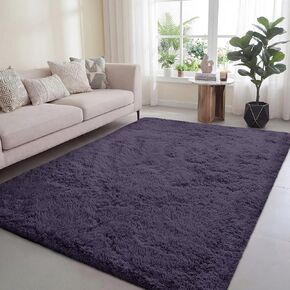 Poboton Area Rugs for Living Room, Ultra Soft Fluffy Non-Slip High Pile Rugs for Bedroom Kitchen Kids Nursery Room Entryway (Dark Grey, 3x5 Feet) in Saudi Arabia