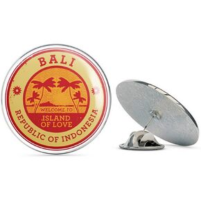 Bali Indonesia Round Metal 0.75" Lapel Pin Hat Shirt Pin Tie Tack Pinback in Kuwait