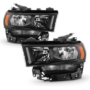 AKKON - Fit 2019 2020 2021 2022 2023 2024 Dodge Ram 2500|3500 إطار أسود من نوع الهالوجين للمصابيح الأمامية طراز OE - استبدال الركاب المباشر in Kuwait