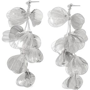 JOYAGIFT Gold Ginkgo Biloba Flower Hollow Drop Earrings Chunky Gold Statement Earrings Trendy Floral Dangle Earrings Exaggerated Jewelry Gifts for Women in Kuwait