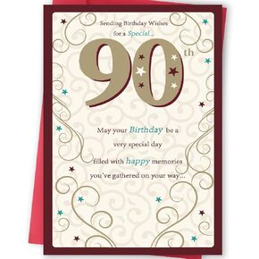 Happy 90th Birthday Card Gifts for Women Men, Unique Bday Greeting Gifts for 90 Year Old Woman Man, Funny 90th Birthday Decoration for Grandpa Grandma Dad Mom in Kuwait