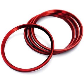 4 Pieces Alloy Car Wheel Rim Center Cap Hub Rings Decoration fit for Audi A3 A4 A5 Q3 Q5 Q7 TT Quattro, BMW X1 X3 X5 1 3 5 6 7 Series (Red) in Kuwait