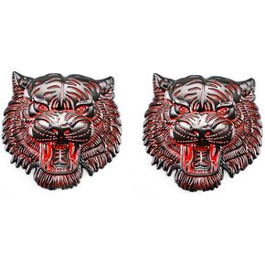 2p Metal Tiger Face Emblem Retro Car Badge Fit for KIA Camaro,Roaring New Sticker (Silver) in Saudi Arabia