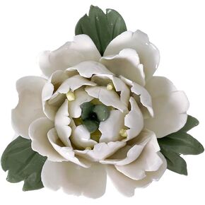 3.54" Ceramic Peony Wall Art, 3D Artificial Flower Wall Decor, Handmade Wall Hanging Sculpture, Porcelain Flower Wall Art for Living Room, Bedroom, Bathroom, Home Office (White) in Kuwait