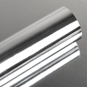 ملصقات شريط مرآة حائط مرنة من Abyssaly - مرايا قابلة للتقشير واللصق ذاتية اللصق - فيلم لاصق عاكس للسلامة غير زجاجي ذاتي اللصق - لفة ورق فضية عاكسة لديكور الحائط 15.7 × 196 in Kuwait