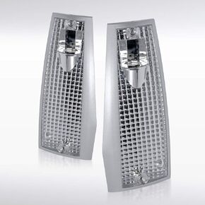 Autozensation Compatible with Jeep Cherokee 1984-1996, 86-92 Comanche, 84-85 Wagoneer Limited Xj, Chrome Housing Clear Lens Corner Lights in Kuwait