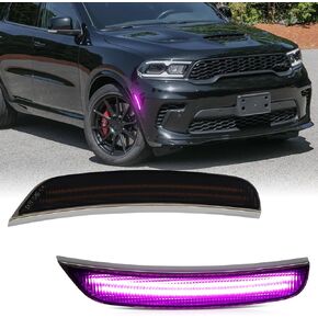 White LED Side Marker Lights for Dodge Durango 2021 2022 2023 2024 2025 Upgraded 2-Row Front Bumper Sidemarker Lamps Smoked Lens 2PCS in Kuwait