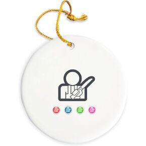Butcher Icon Ceramic Ornament - Christmas Decorations - 3" Circle Ceramic Ornament in Kuwait