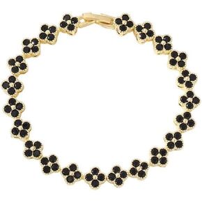 PHOENIX NEST18K gold-plated double-sided women's adjustable clover lucky bracelet set for women, white/black/red/green/red/orange/yellow/blue/indigo/purple flower lucky four leaf bracelet, charming and fashionable jewelry giftBanquet/Christmas Gift in Saudi Arabia