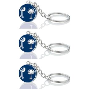 3 Pcs South Carolina State Flag Key Chain,Cool Keychain for Car Keys,Stainless Steel Keyrings & Keychains,Used for Home Decoration,Jewelry Hanging Decorations. in Kuwait