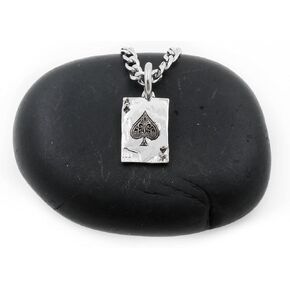 Ace of Spades، الأحرف الأولى المحفورة خصيصًا على الظهر، قلادة بطاقة اللعب، تصميم الأشياء بأسمائها الحقيقية المنقوشة، عملة مقطوعة يدويًا، بواسطة NameCoins in Kuwait