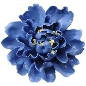 4.74",Ceramic Wall Flower Decor Artificial 3D Flower Wall Art，Handmade 3D Wall Art Hanging Sculpture， Porcelain Flower Wall Décor (Sapphire Blue) in Kuwait