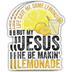 VOTANTA (3 Pcs, 3 inch) Life Gave Me Some Lemons But My Jesus He Be Makin' Lemonade Sticker, Funny Religious Christian Faith Saying Sticker Gifts Decoration for Laptops, Phones in Kuwait