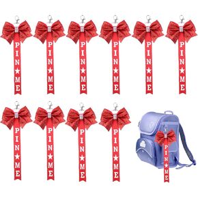 10 Pcs Cheerleader Bow Keychain Cheer Pin Me Ribbon Glitter Cheer Bow Keyring Pendant for Backpack & Bag Accessories in Kuwait