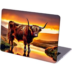 متوافق مع جهاز MacBook Pro مقاس 16 بوصة، حافظة صلبة مع غطاء لوحة مفاتيح وواقي شاشة (A2141، إصدار 2020 2019) - Highland Cow MC21596 in Kuwait