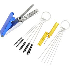 مجموعة تنظيف المكربن، منظف طرف الشعلة، مجموعة 13 خط تنظيف + 5 إبر تنظيف + 5 فرش نايلون + 1 إبرة اختيار حادة، لمعدات الدراجات النارية ATV في الحديقة بندقية رش لموقد لحام الكربوهيدرات in Kuwait