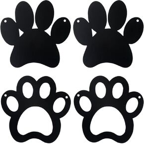 ASUNFO 4 Pcs Metal Paw Print Wall Decor Dog Room Decorations Puppy Signs Wall Art for Home Kitchen Bathroom Bedroom Black in Saudi Arabia