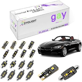 استبدال مجموعة الإضاءة الداخلية PL2063A LED لسيارة BMW Z4 E85 E86 2002-2008 حزمة الملحقات القابلة للتحويل والكوبيه، ترقية لمبات الإضاءة ذات القبة البيضاء 6000K (11 لمبة) in Kuwait