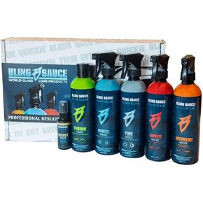 Bling Sauce Platinum Essentials 5-Pack Automotive Cleaning & Detailing Kit with 3 Microfiber Towels and Interior Sponge in Kuwait