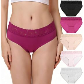 ملابس داخلية نسائية من القطن من LYYTHAVON، سراويل داخلية قصيرة ناعمة قابلة للتنفس للسيدات، 5 قطع in Kuwait