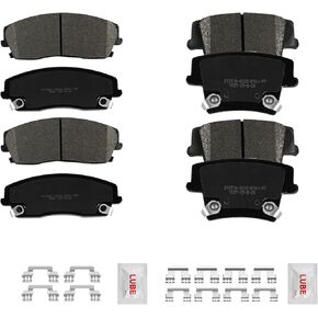 Front and Rear Ceramic Brake Pads Set with Hardware For 2006-2023 Dodge Charger, 2005-2018 Chrysler 300, 2009-2022 Challenger, Magnum in Kuwait