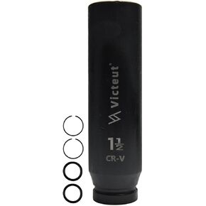 3/4-Inch Drive 1-1/2'' Extra Deep Impact Socket, 8-Inch (200mm) Long, 6-Point Truck & Trailer & Tractor Wheel Nut Socket, Heat Treated Cr-V Alloy Steel, One-Piece Forged, No Torque Loss in Saudi Arabia