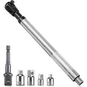 Lothee 1/2" Offset Extension Wrench Impact for Electric Drill with Versatile 3/8", 1/4" Adapters Set, Impact Ratchet Extender for Tight Spaces, Slim Design in Kuwait