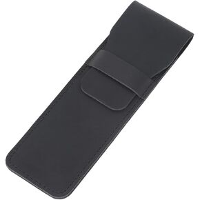 Black Crazy Horse Leather Pencil Pouch Portable Genuine Leather Pen Case Holder Office Handmade Multi Fountain Pen Storage Protective Sleeve Cover Bag with Flap for Travel Accessory in Kuwait