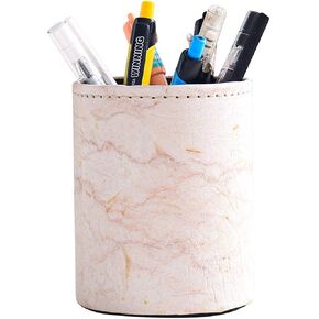 N/D Pen Pencil Holder, Floral Flower Pattern Pen Cup Container PU Leather Desk Organizer Stand Decor Brush Scissor Holder Desk Organizer Decoration for Office Desk Home Decorative (3.1X4.1in(PG-9)) in Kuwait