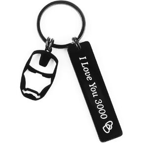 SUNSH I Love You 3000 Cute Keychain Gifts for Boyfriend Husband Dad Father Mens Gifts Valentines Day Gift for Him Black Keyrings Gift Ideas Galentines Gifts in Kuwait