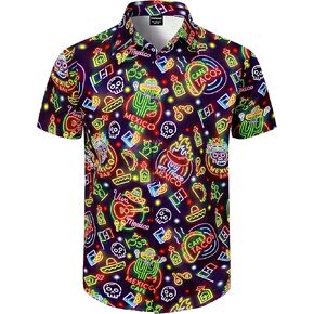 Men's Cinco De Mayo Shirts, Mexican Short Sleeve Botton Down Shirt S-4XL in Kuwait