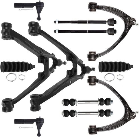 12PCS Front Suspension Kit Upper Lower Control Arm And Ball Joint Tie Rod End w/Boot Sway Bar End Link fit 2007-2014 for Escalade 2007-2013 for Chevy Avalanche 2007-13 for Chevy Silverado 1500 in Kuwait