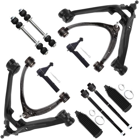 12PCS Front Suspension Kit Upper Lower Control Arm And Ball Joint Tie Rod End w/Boot Sway Bar End Link fit 2007-2014 for Escalade 2007-2013 for Chevy Avalanche 2007-13 for Chevy Silverado 1500 in Kuwait