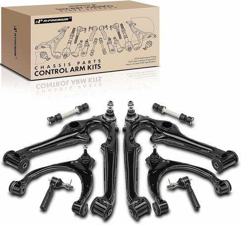 A-Premium Set of 8, Front Upper Lower Control Arm, Sway Bar Link, Tie Rod End, Compatible with Chevrolet & GMC & Cadillac - 2014-2020 - Silverado 1500, Tahoe, Suburban, Sierra 1500, Yukon, Escalade in Saudi Arabia