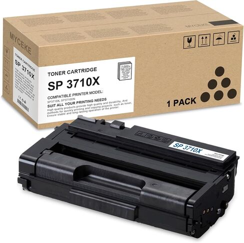 عبوة واحدة من خرطوشة الحبر الأسود SP 3710X: خرطوشة حبر بديلة متوافقة مع SP 3710X (408284) لطابعة Ricoh SP3710X SP3710DN، كل منها 7000 صفحة in Kuwait