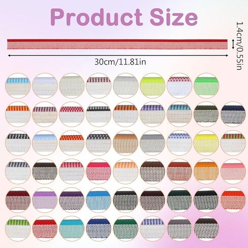 52PCS Book Binding Endbands, 12 Inch 52 Colors Cotton Book Binding Materials Kit for Decor, Colorful Bookbinding Supplies for Books Making Repair Kit in Kuwait