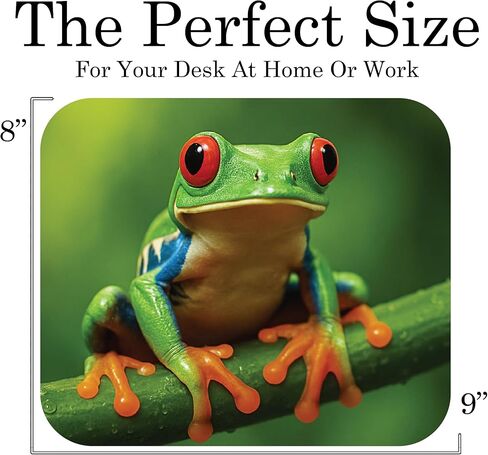 Green Frog Wild Animal Theme Mouse Pad Mat Mousepad for Desk Computer Laptop PC Gaming Home or Office Gift (MP131) in Kuwait