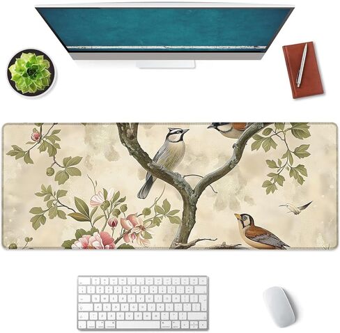 Bear in Wilderness Large Mouse Pad, Gaming Mouse Pad, Non-Slip Rubber Base, Office Accessories, Desk Mat, Forest MousePads for School, Work, Home Decor Gifts 31.5" x 11.8" in Saudi Arabia