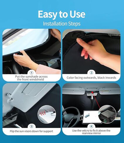 Custom-Fit for Acura Windshield Sun Shade, Car Sunshade Cover UV Block Car Front Window with Foldable Sun Shade Cover Cool Protection Visor, Designed for Acura Accessories (for Acura MDX) in Kuwait