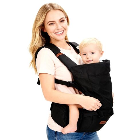Baby Carrier, 6-in-1 Baby Carrier Newborn to Toddler, Baby Carrier with Hip Seat Lumbar Support 7-41 lbs, Baby Soft Carrier for All Seasons & Positions, Adjustable Size for Shopping Hiking Travelling in Kuwait