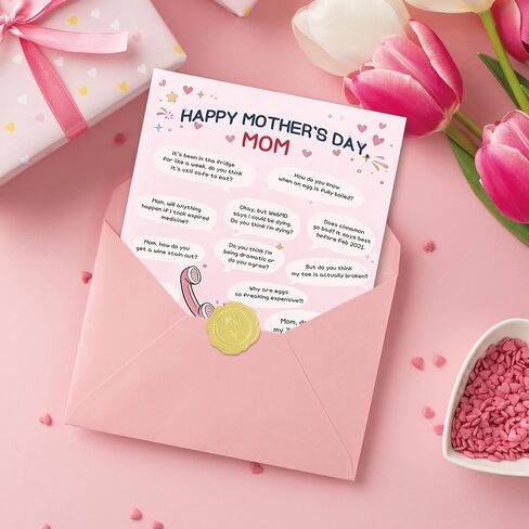 OJsensai Funny Mother's Day Card for Mom, Cute Mom Inquiry Humor Card from Daughter Son, Happy Mothers Day Mom Appreciation Card in Saudi Arabia