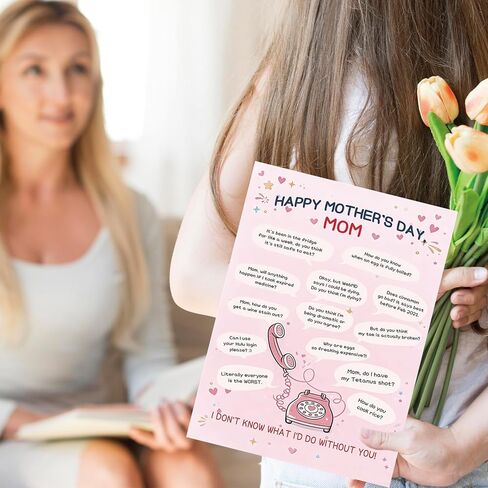 OJsensai Funny Mother's Day Card for Mom, Cute Mom Inquiry Humor Card from Daughter Son, Happy Mothers Day Mom Appreciation Card in Saudi Arabia