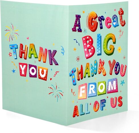 بطاقة شكر كبيرة مع ظرف، 40 × 27 سم / 15.7 × 10.6 بوصة، بطاقة تهنئة كبيرة الحجم كبيرة الحجم كبيرة الحجم لتقدير الامتنان لرئيس المعلم والمدرب وزملاء العمل الذين يتركون هدية وداع (أخضر) in Kuwait