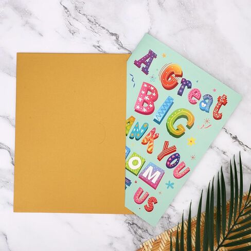 بطاقة شكر كبيرة مع ظرف، 40 × 27 سم / 15.7 × 10.6 بوصة، بطاقة تهنئة كبيرة الحجم كبيرة الحجم كبيرة الحجم لتقدير الامتنان لرئيس المعلم والمدرب وزملاء العمل الذين يتركون هدية وداع (أخضر) in Kuwait